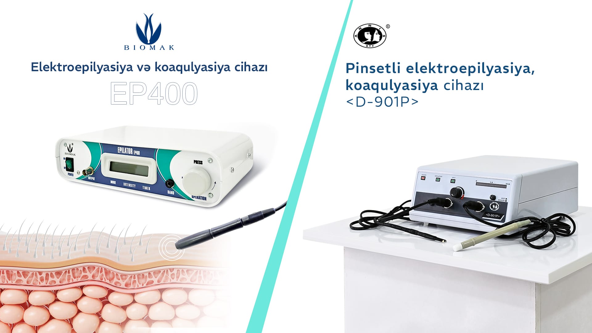 Ağ tüklər üçün elektroepilyasiya cihazı